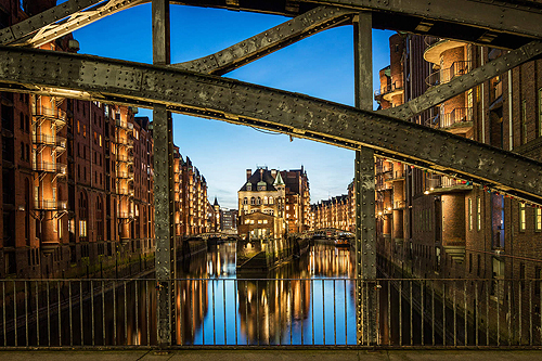 Assignment ID: 30197059A 52 places-Hamburg The cityís Warehouse District, Speicherstadt in the local lingo, made the UNESCO world heritage list. The small building inbetween two canals is the so-called 'Wasserschlofl' (water-castle). Photo by Andreas Meichsner NYTCREDIT: Andreas Meichsner for The New York Times